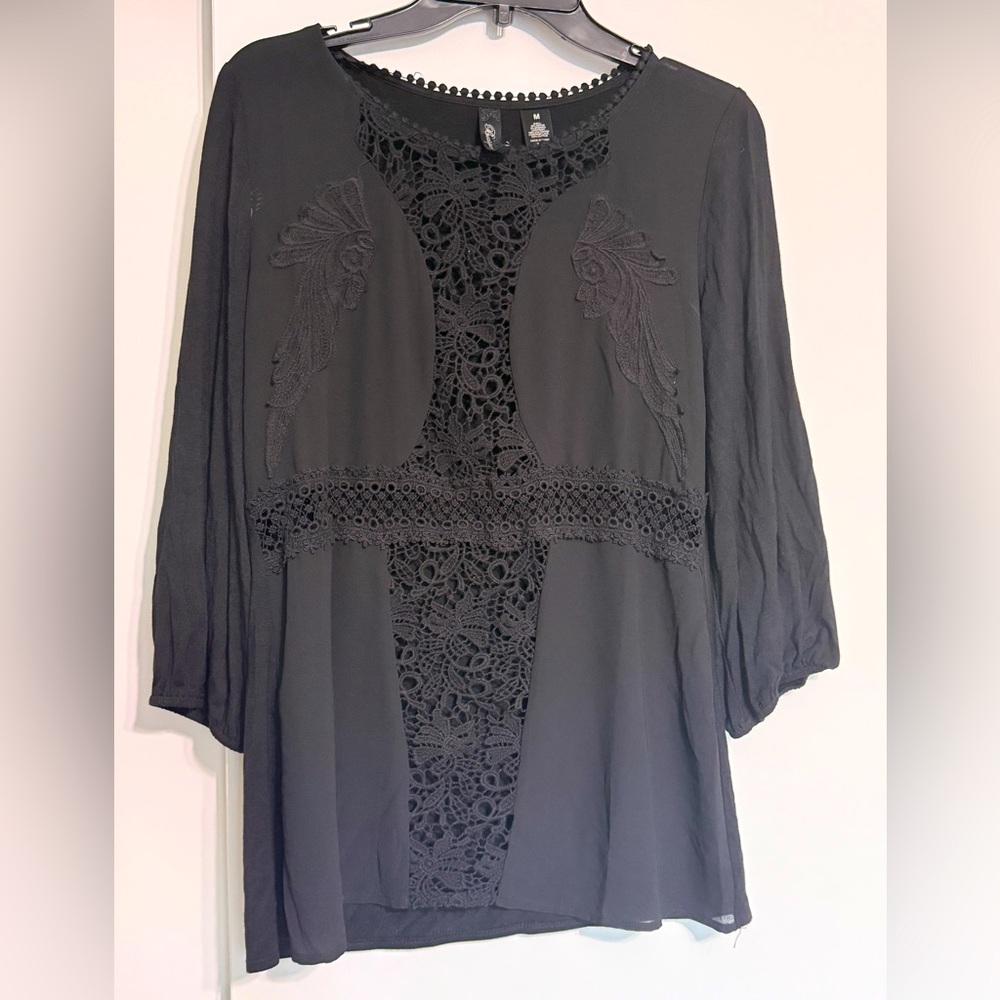 Black blouse with lace